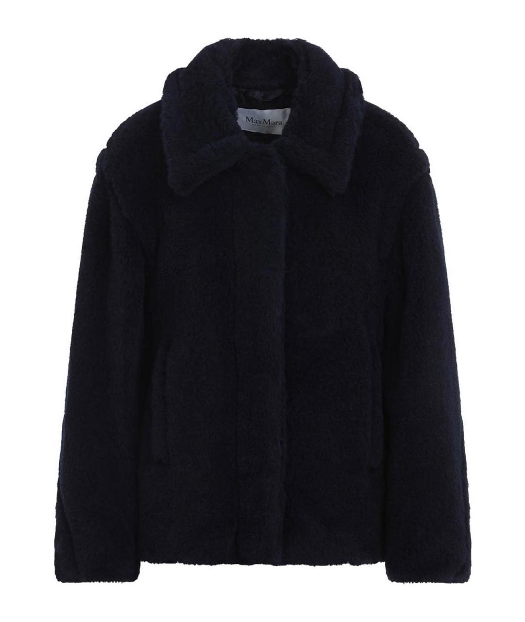 MAX MARA Синяя шерстяная шуба, фото 1