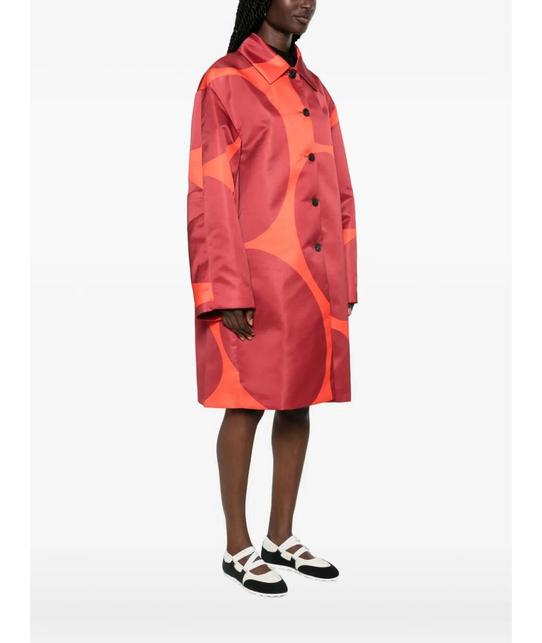 DRIES VAN NOTEN Красное полиэстеровое пальто, фото 3