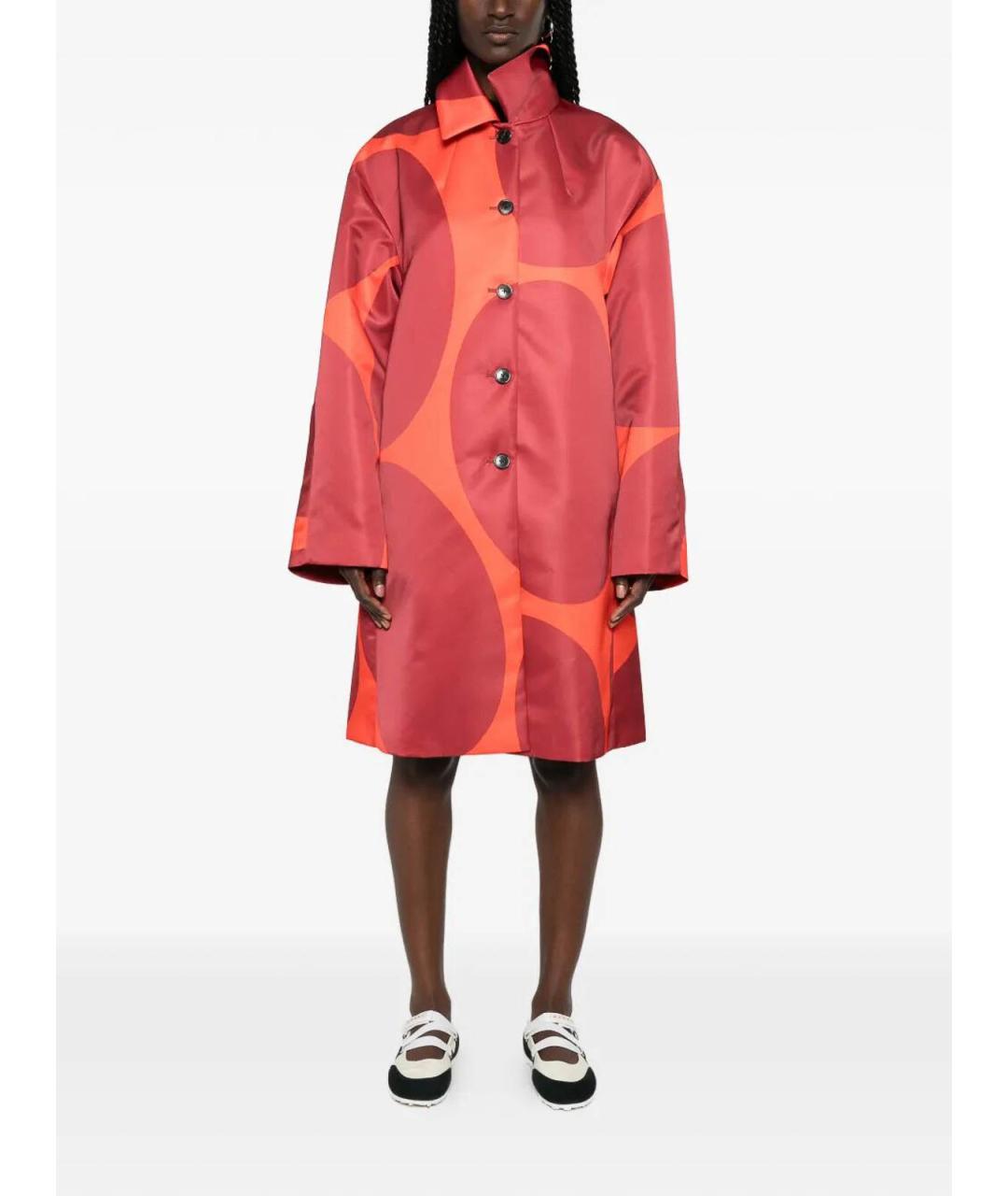 DRIES VAN NOTEN Красное полиэстеровое пальто, фото 2