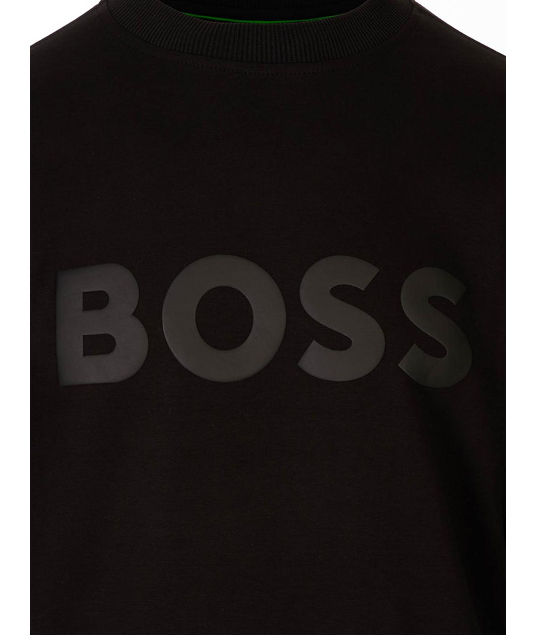 HUGO BOSS Черный хлопковый джемпер / свитер, фото 3