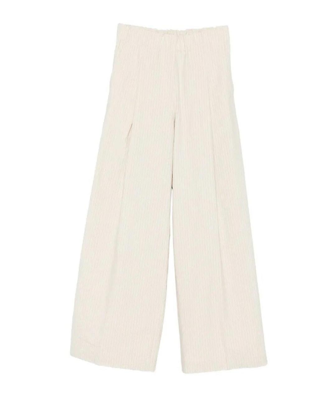 DRIES VAN NOTEN Белые хлопковые брюки широкие, фото 1