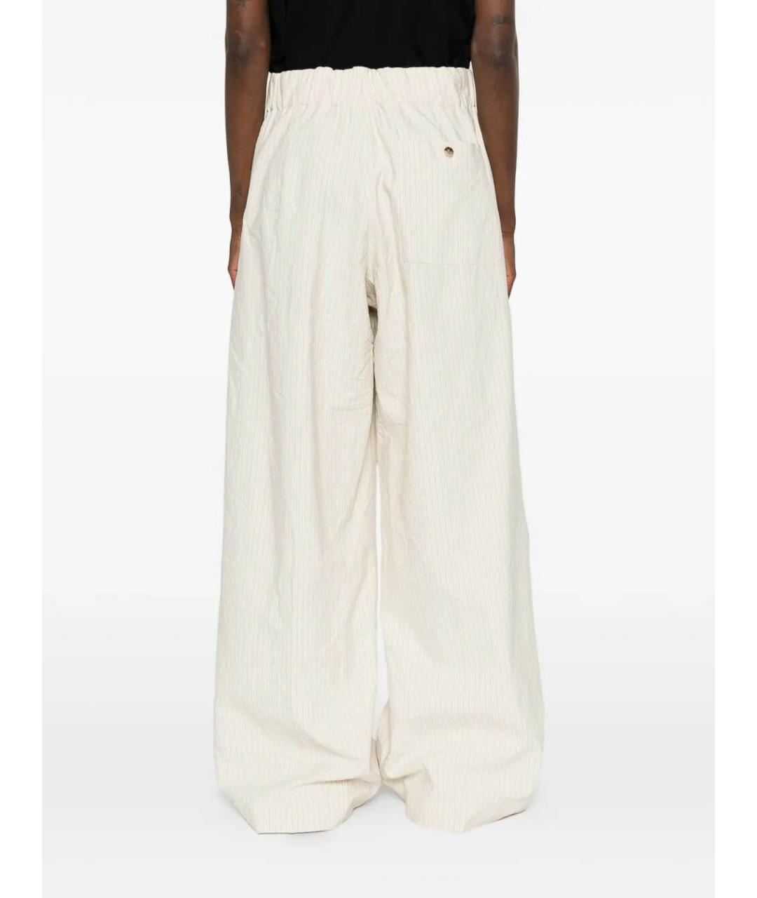 DRIES VAN NOTEN Белые хлопковые брюки широкие, фото 2