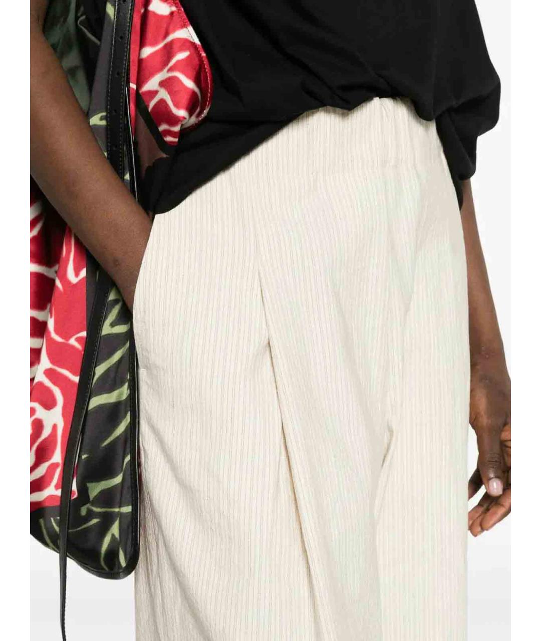 DRIES VAN NOTEN Белые хлопковые брюки широкие, фото 5