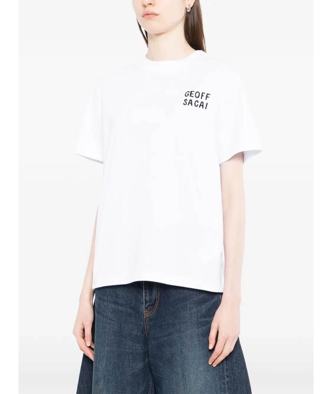 SACAI Белая хлопковая футболка, фото 5