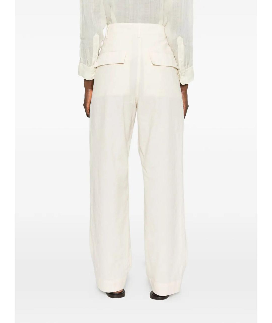 DRIES VAN NOTEN Бежевые хлопковые брюки широкие, фото 5