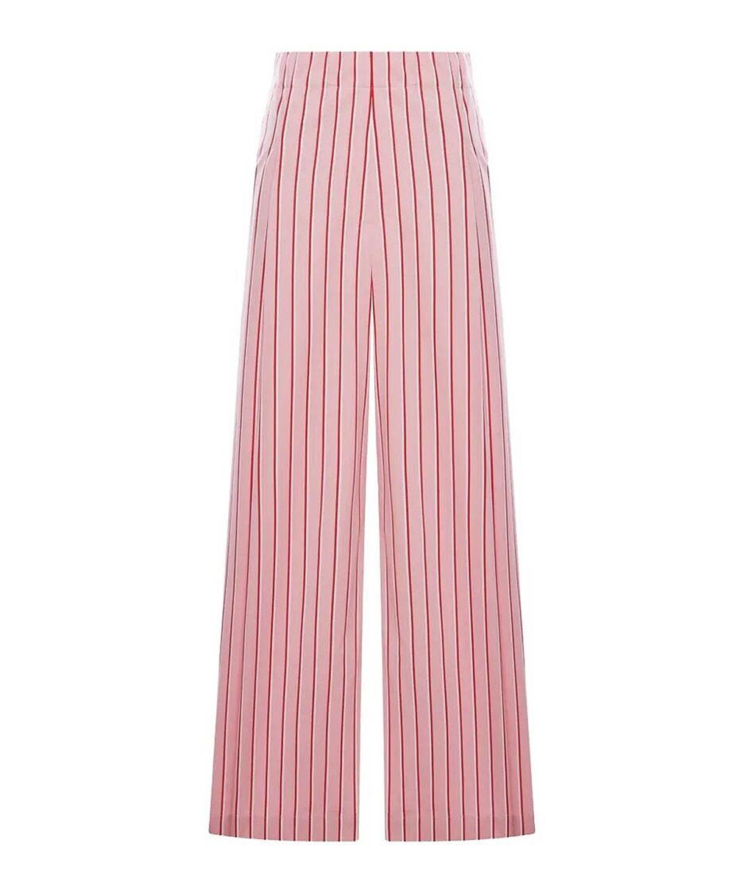 DRIES VAN NOTEN Розовые хлопковые брюки широкие, фото 1