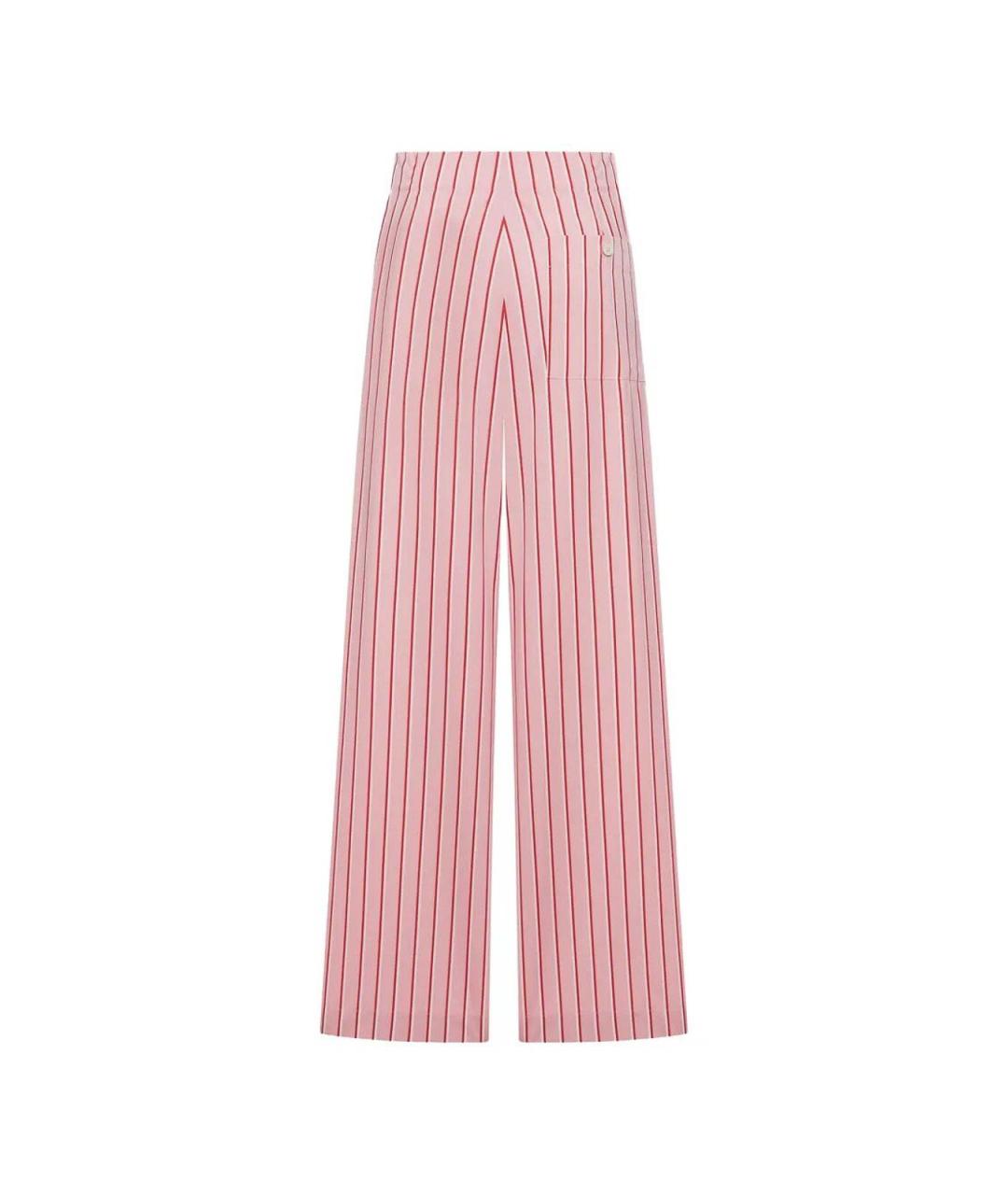DRIES VAN NOTEN Розовые хлопковые брюки широкие, фото 2