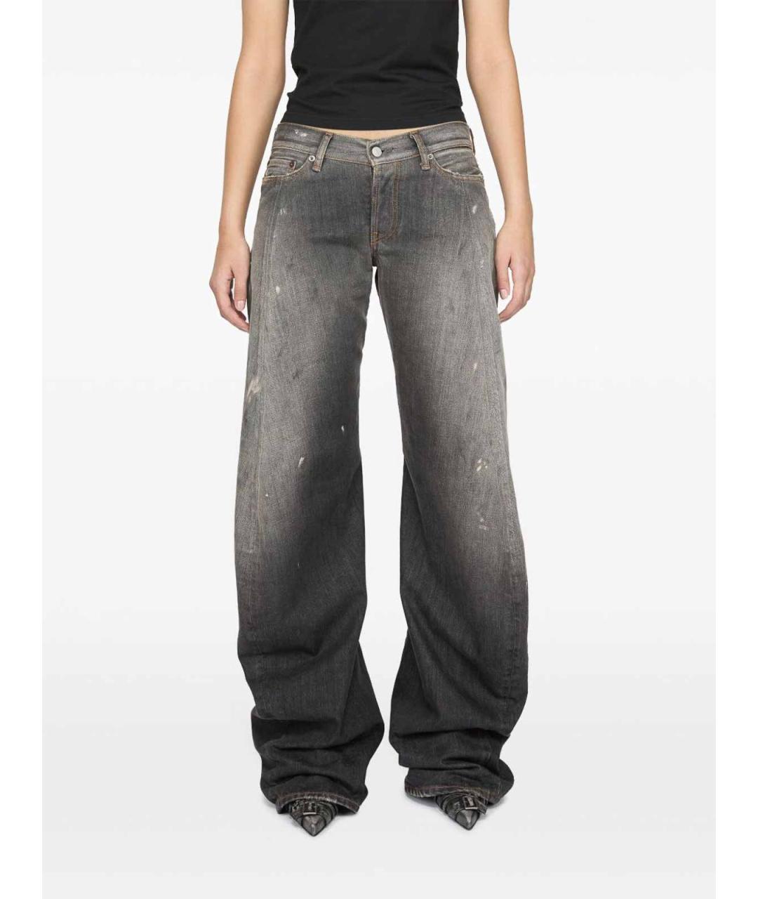 ACNE STUDIOS Черные хлопковые прямые джинсы, фото 4