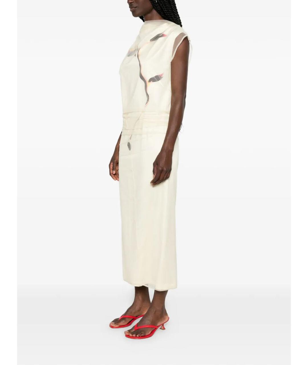 SPORTMAX Белое полиамидовое повседневное платье, фото 4