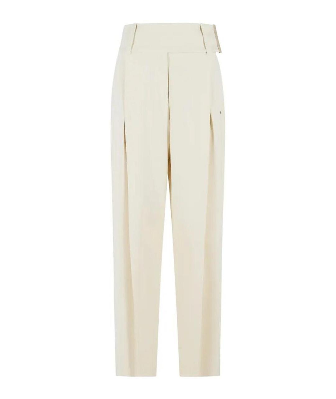 SPORTMAX Белые вискозные брюки широкие, фото 1