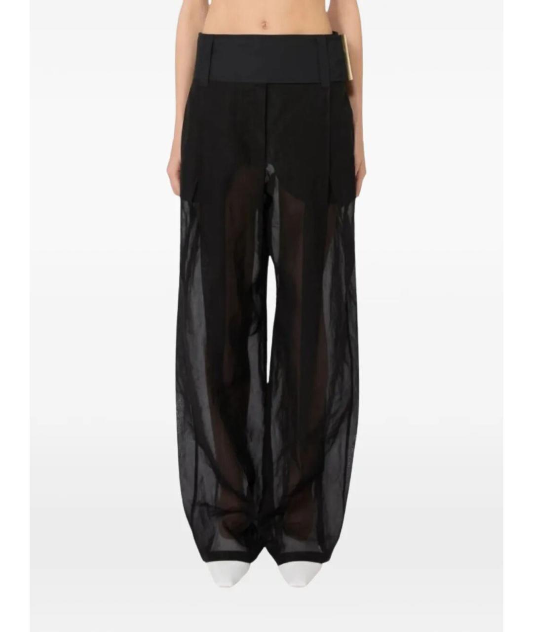 SPORTMAX Черные хлопковые брюки широкие, фото 2