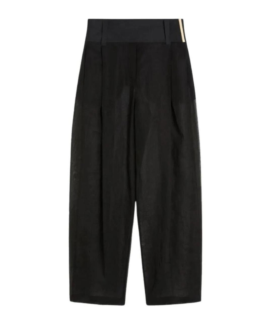 SPORTMAX Черные хлопковые брюки широкие, фото 1