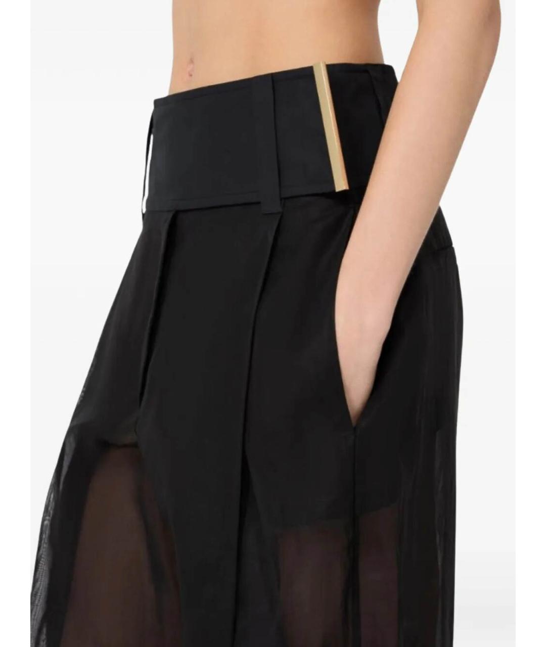 SPORTMAX Черные хлопковые брюки широкие, фото 5