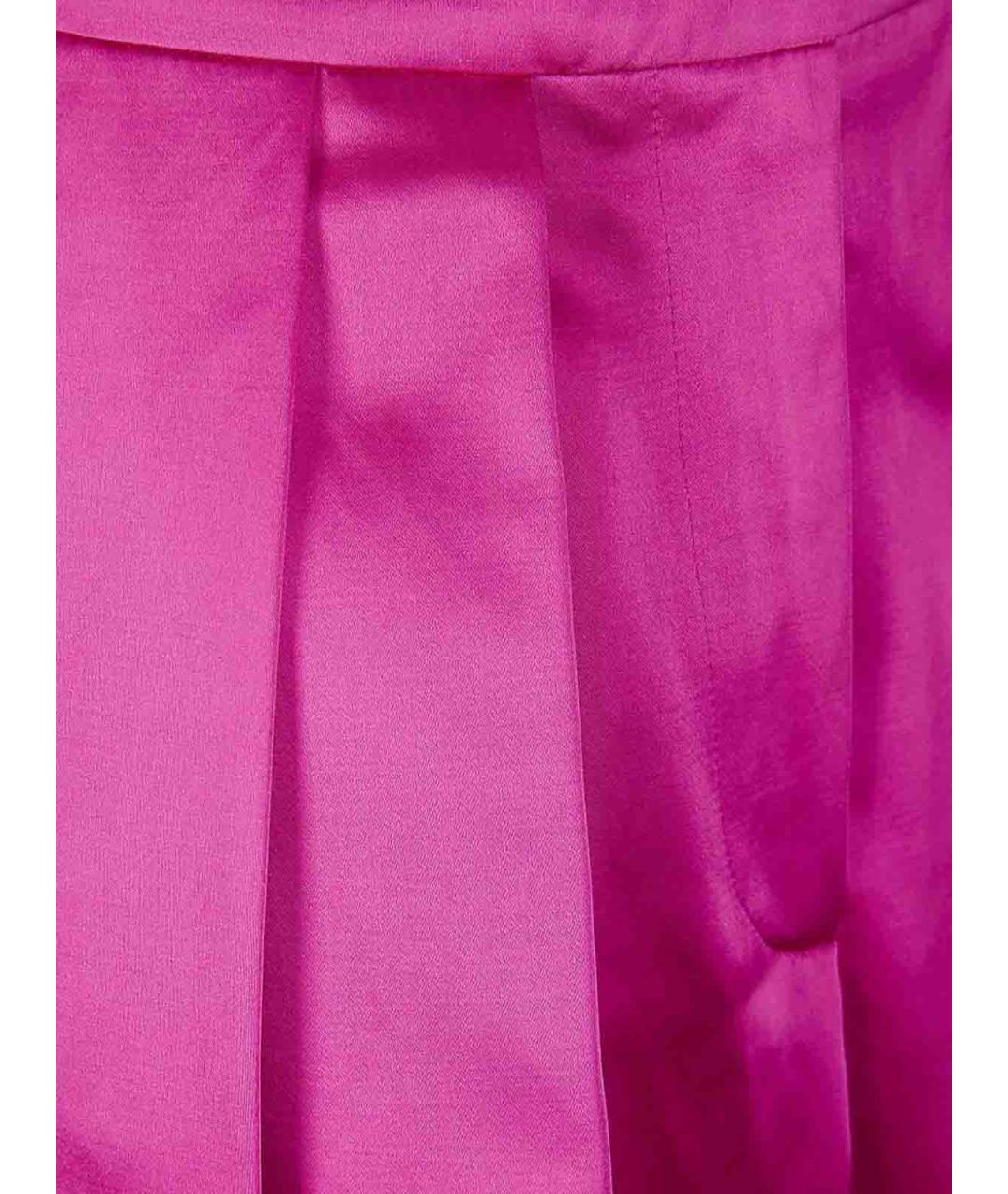 DRIES VAN NOTEN Фуксия хлопковые брюки широкие, фото 2