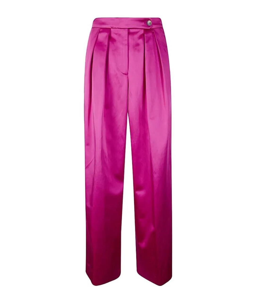 DRIES VAN NOTEN Фуксия хлопковые брюки широкие, фото 1