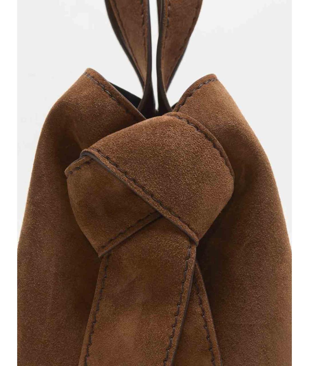 ACNE STUDIOS Коричневая замшевая сумка тоут, фото 3