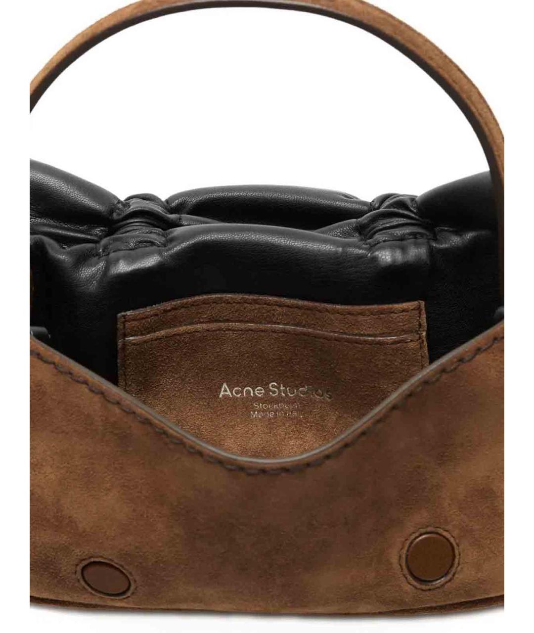 ACNE STUDIOS Коричневая замшевая сумка через плечо, фото 4