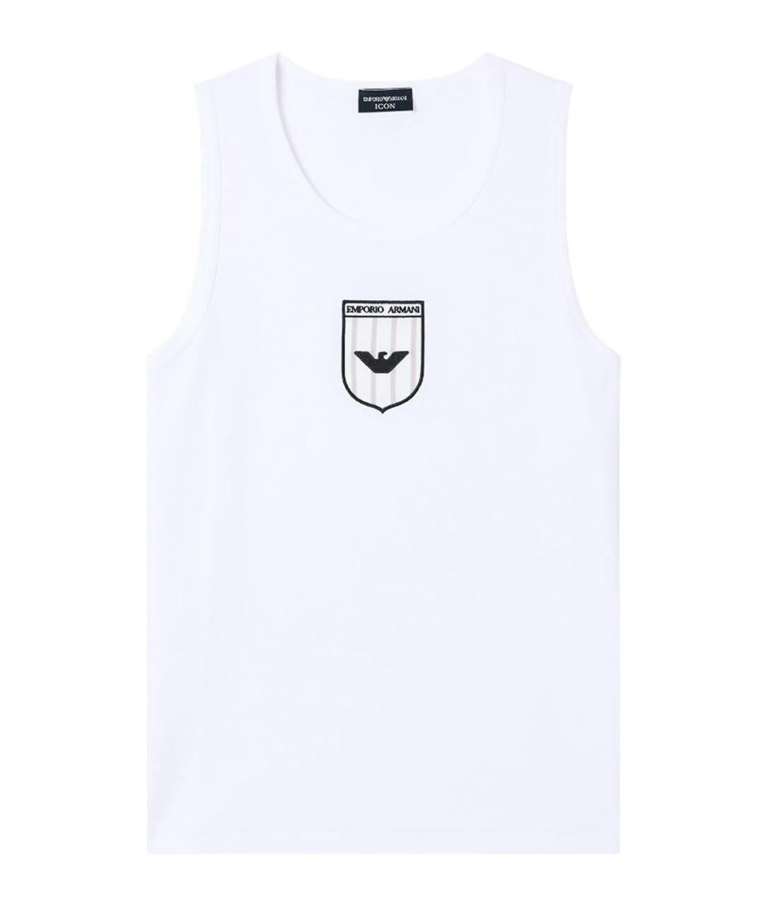EMPORIO ARMANI Белая хлопковая майка, фото 1
