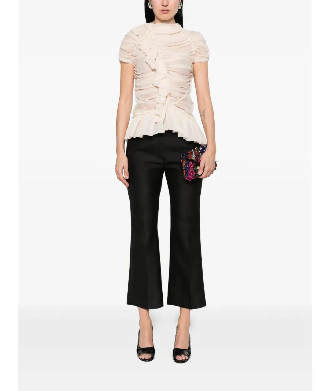 DRIES VAN NOTEN Черные прямые брюки, фото 3