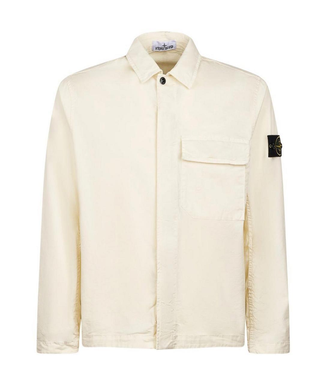 STONE ISLAND Белая хлопковая куртка, фото 1
