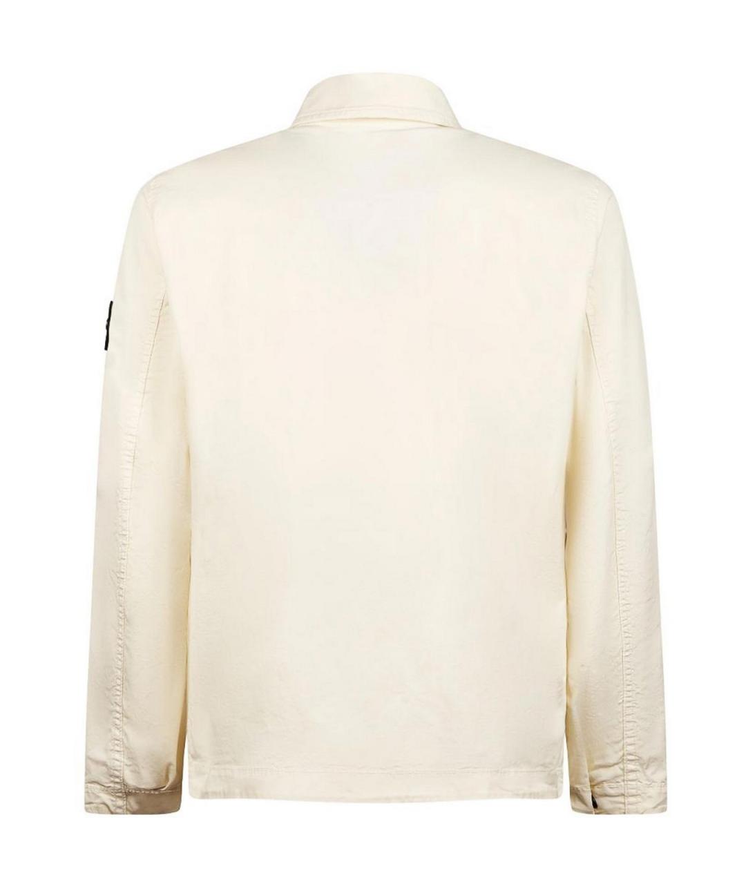 STONE ISLAND Белая хлопковая куртка, фото 2