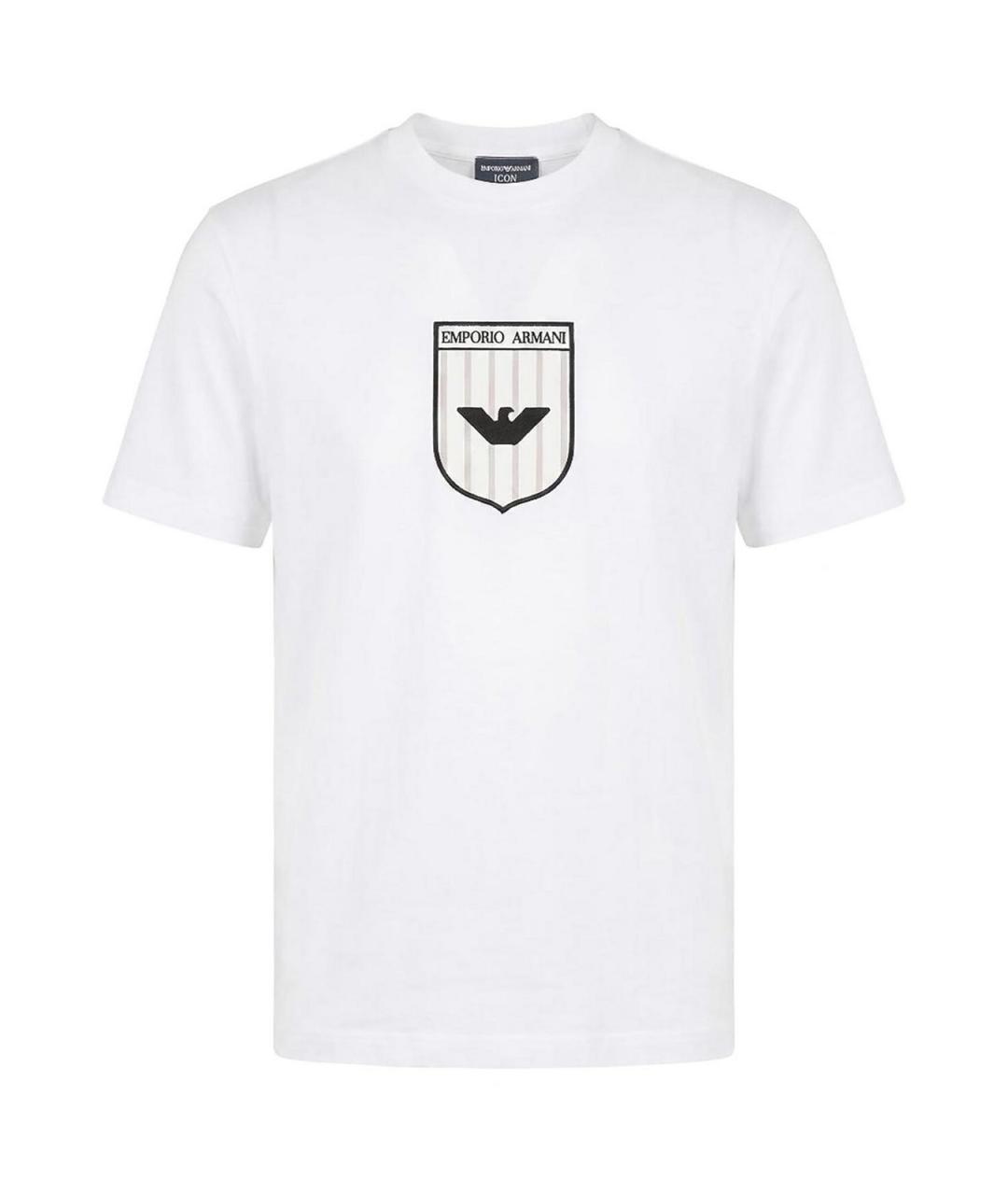 EMPORIO ARMANI Белая хлопковая футболка, фото 1