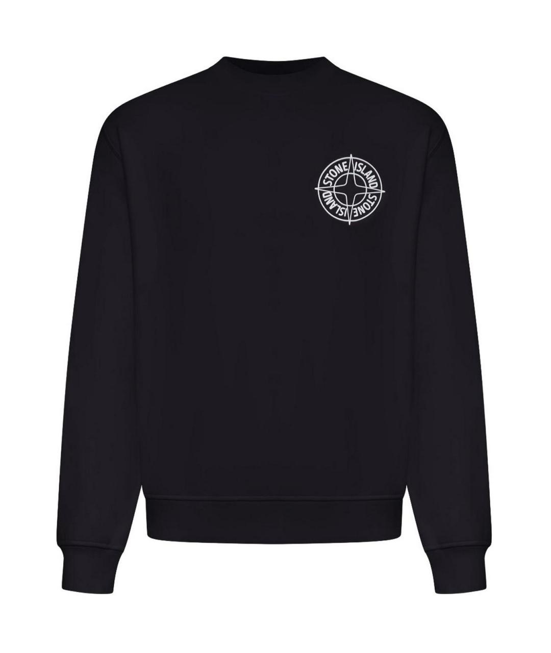 STONE ISLAND Черный хлопковый джемпер / свитер, фото 1
