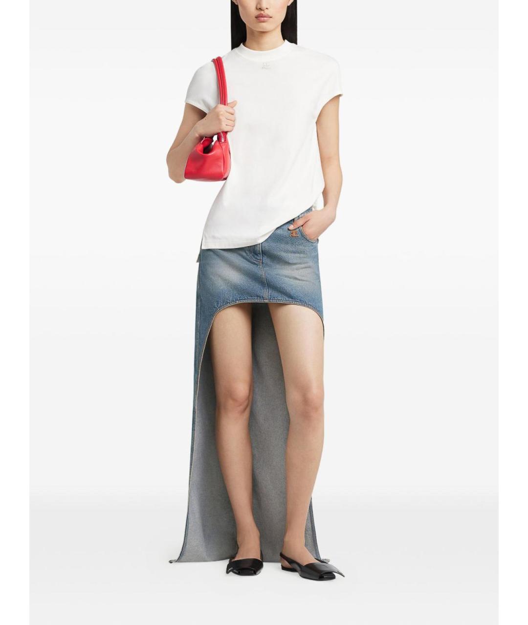 COURREGES Белая хлопковая футболка, фото 4