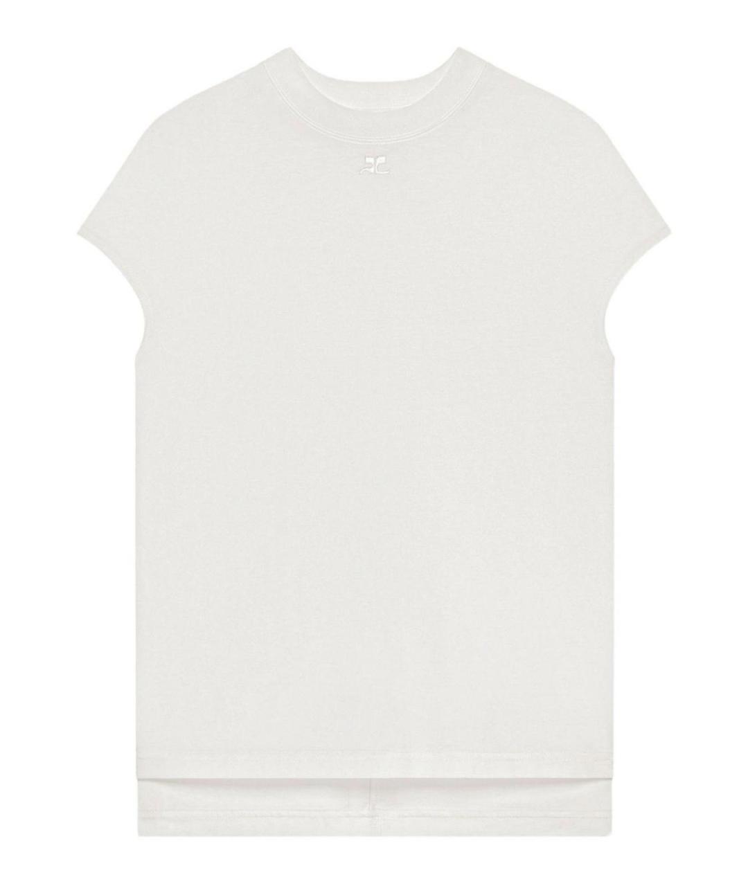 COURREGES Белая хлопковая футболка, фото 1