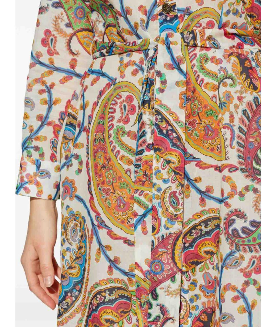 ETRO Мульти хлопковое повседневное платье, фото 4