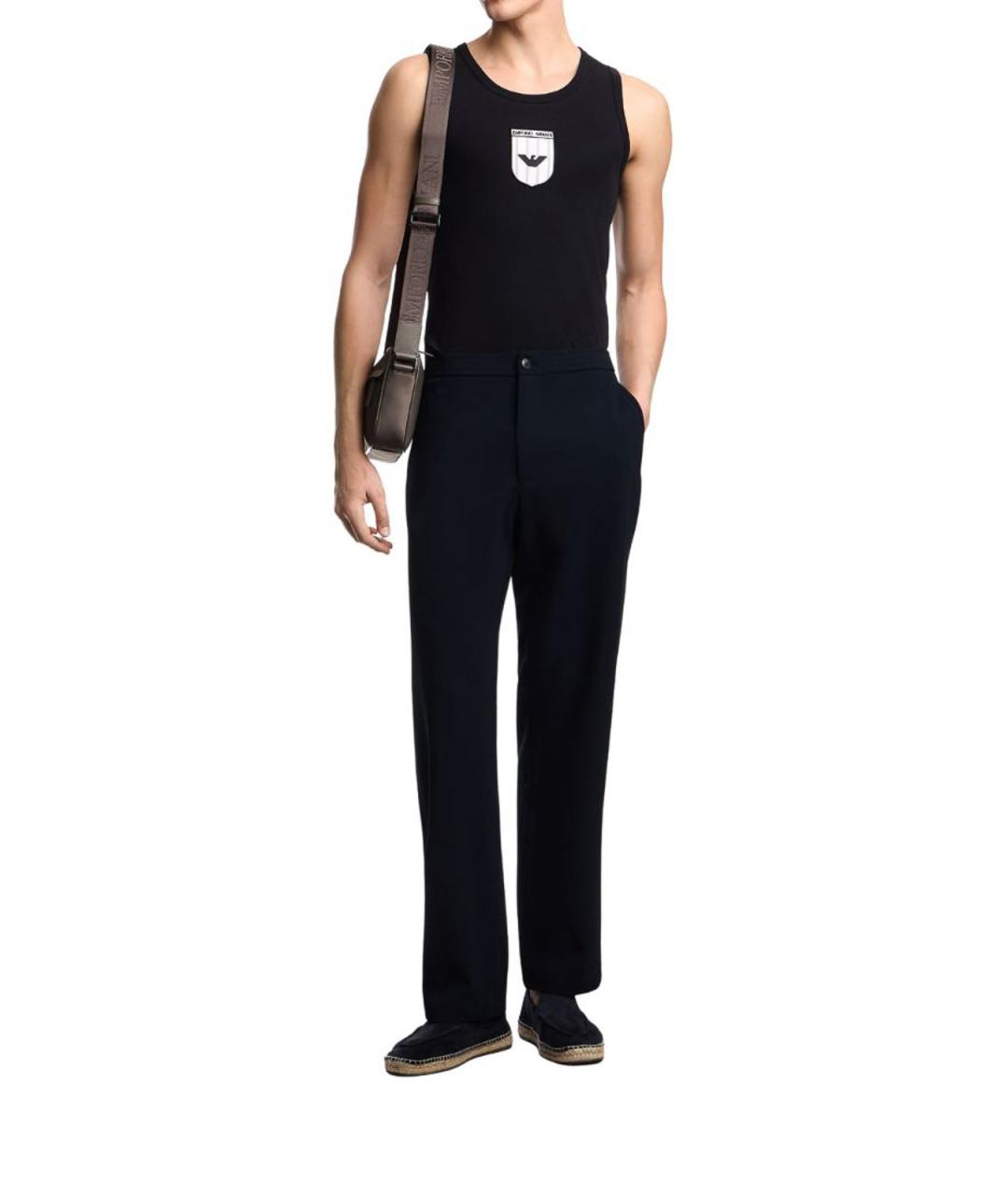 EMPORIO ARMANI Черная хлопковая майка, фото 2