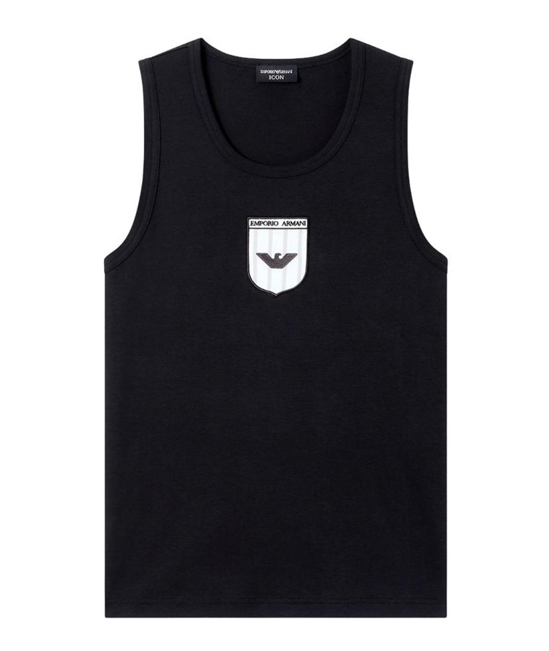 EMPORIO ARMANI Черная хлопковая майка, фото 1