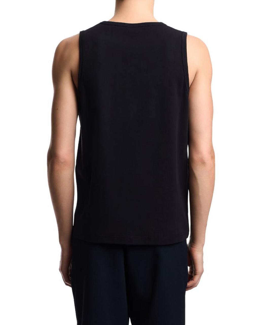 EMPORIO ARMANI Черная хлопковая майка, фото 3