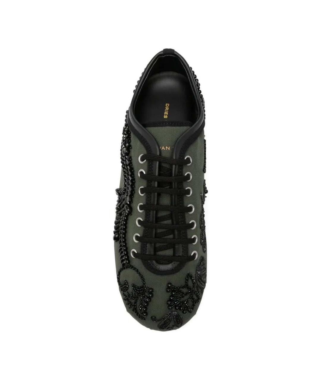 DRIES VAN NOTEN Зеленые текстильные кроссовки, фото 4