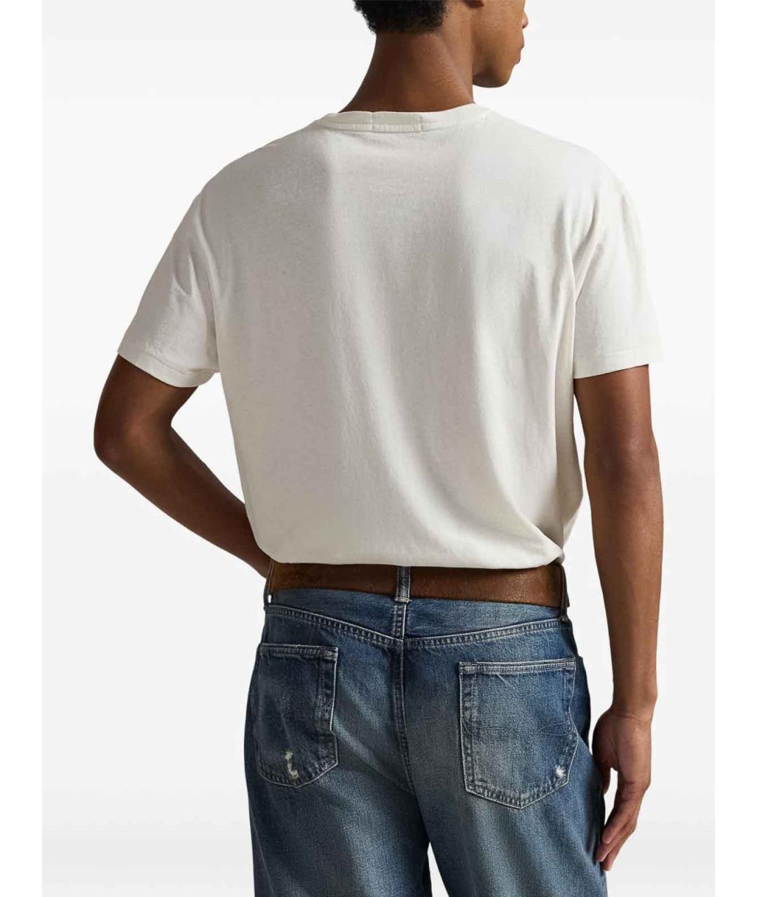 POLO RALPH LAUREN Белое хлопковое поло с коротким рукавом, фото 4