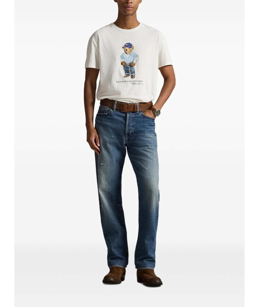 POLO RALPH LAUREN Белое хлопковое поло с коротким рукавом, фото 2