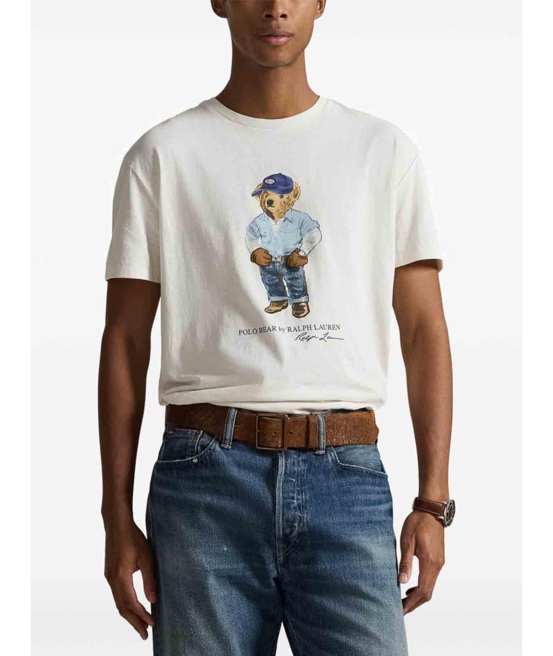 POLO RALPH LAUREN Белое хлопковое поло с коротким рукавом, фото 3