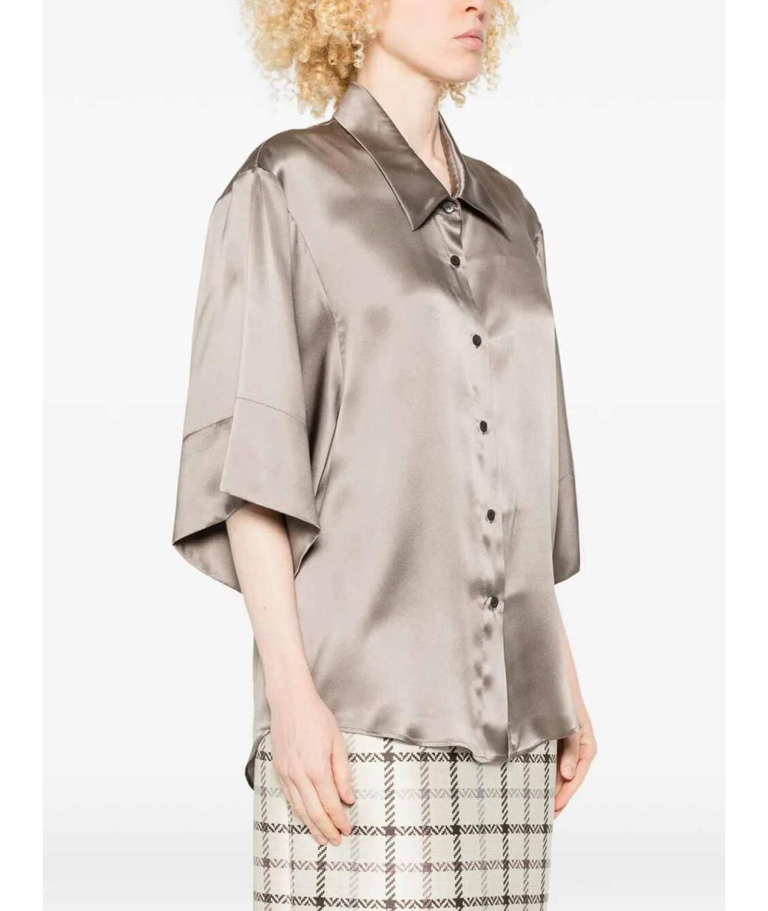 DRIES VAN NOTEN Бежевая вискозная рубашка, фото 3