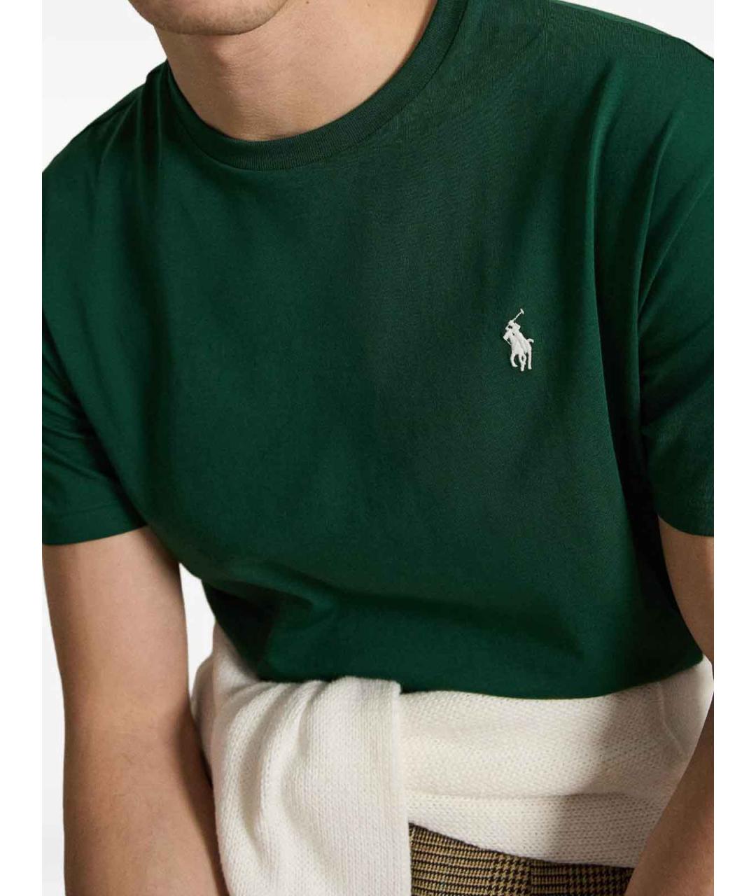 POLO RALPH LAUREN Зеленая хлопковая футболка, фото 4
