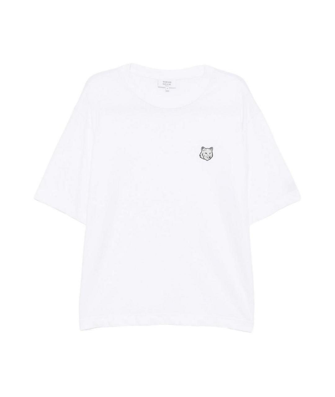 MAISON KITSUNE Белая хлопковая футболка, фото 1