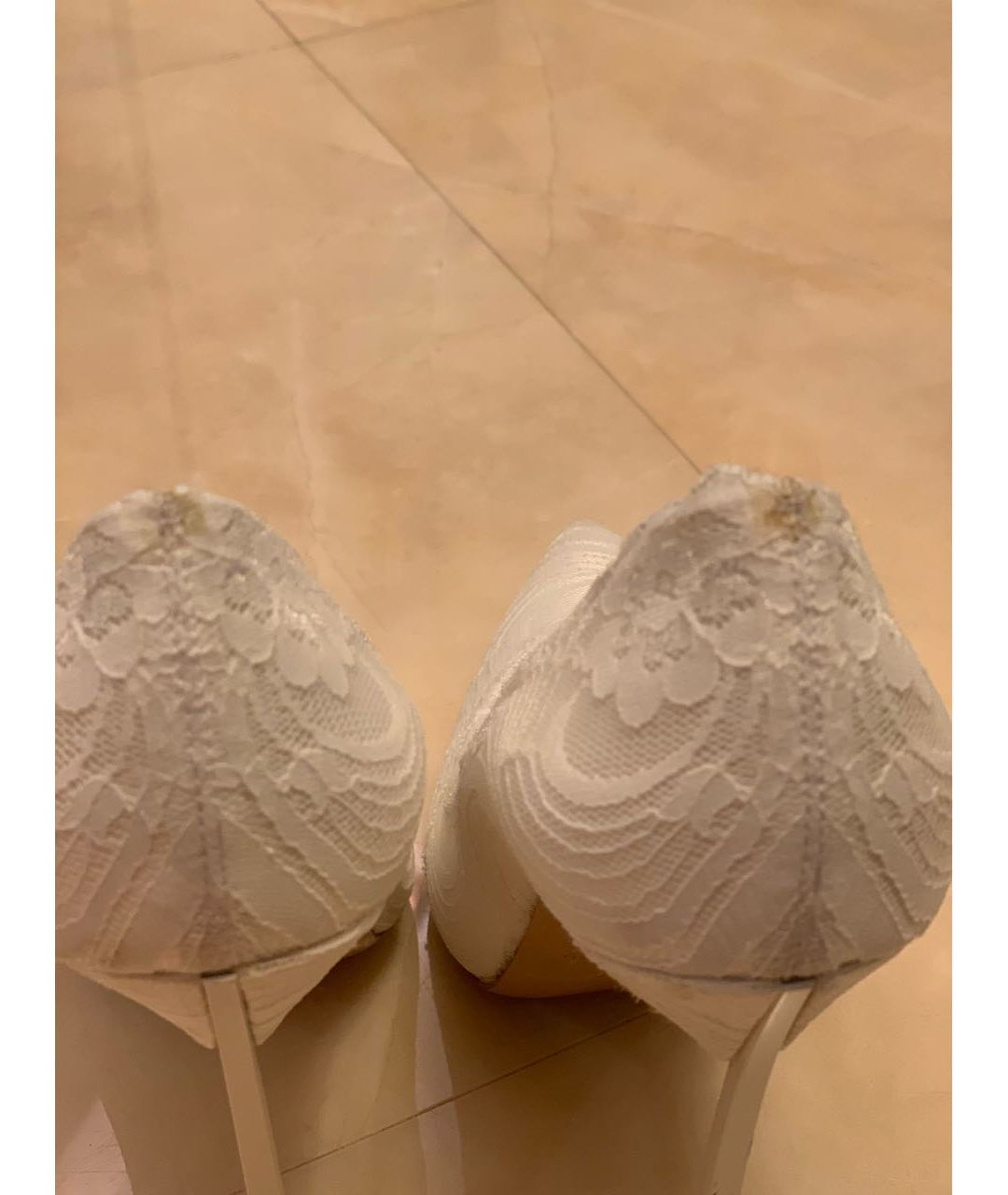 CASADEI Белые текстильные свадебные туфли на высоком каблуке, фото 3