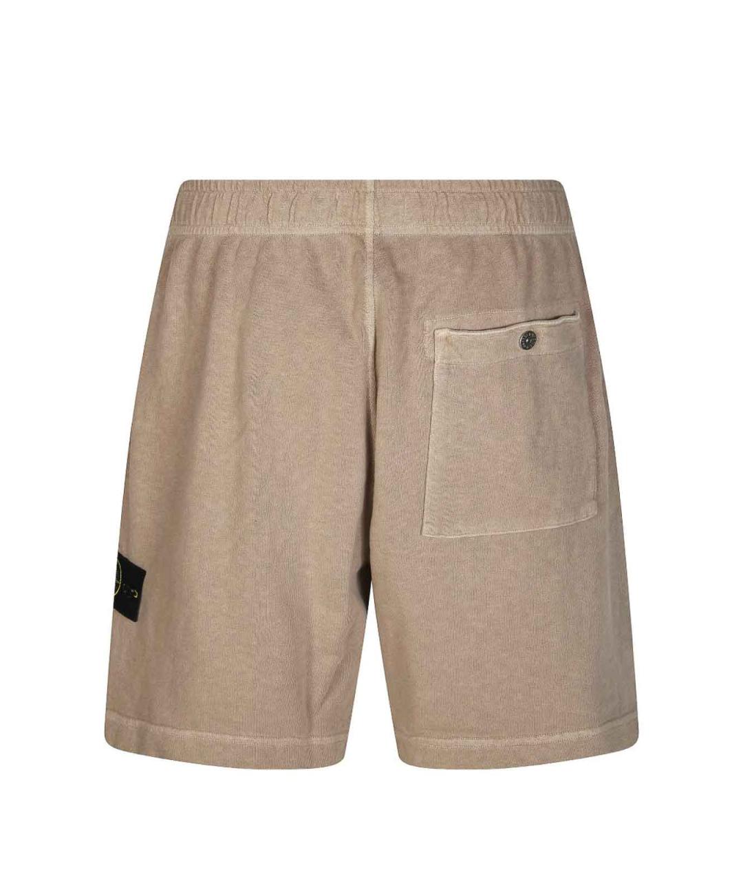 STONE ISLAND Бежевые хлопковые шорты, фото 2