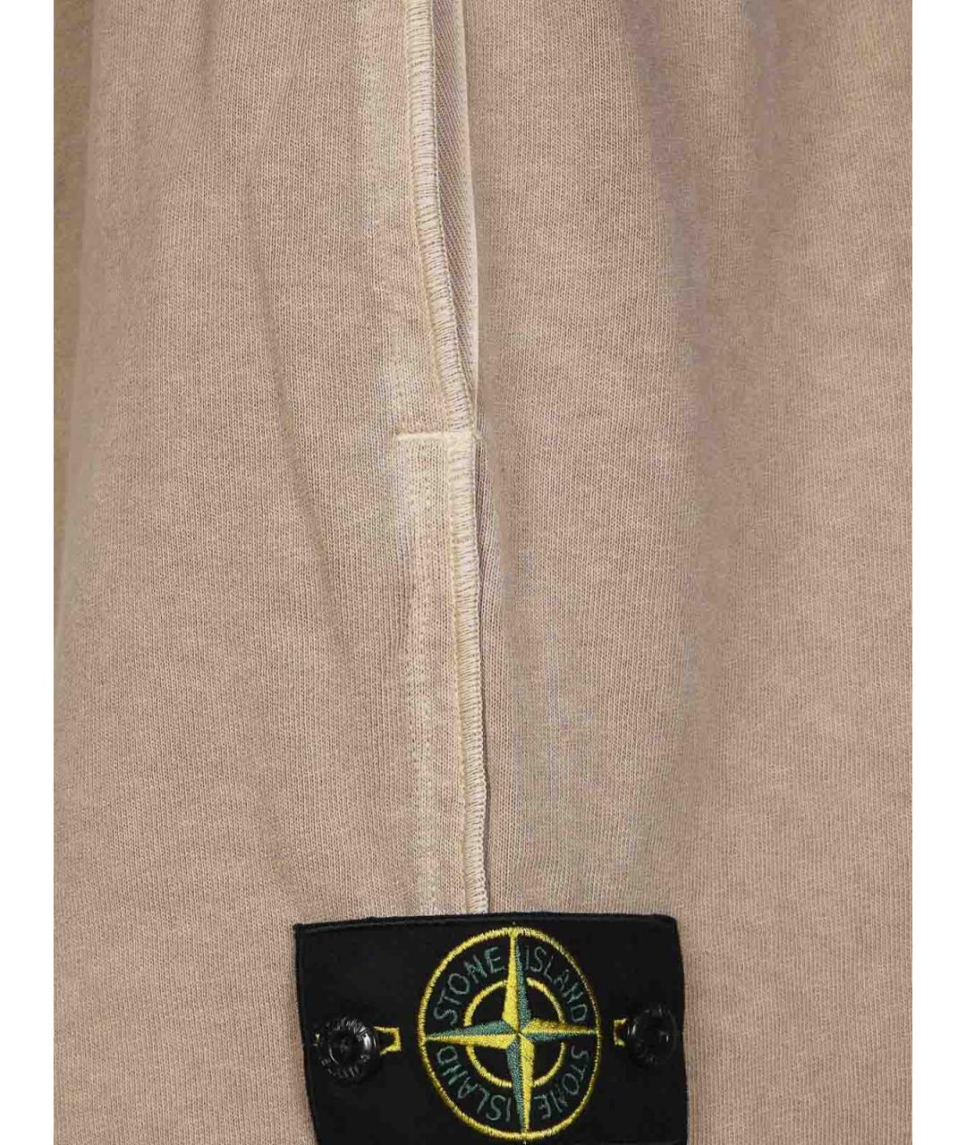 STONE ISLAND Бежевые хлопковые шорты, фото 3