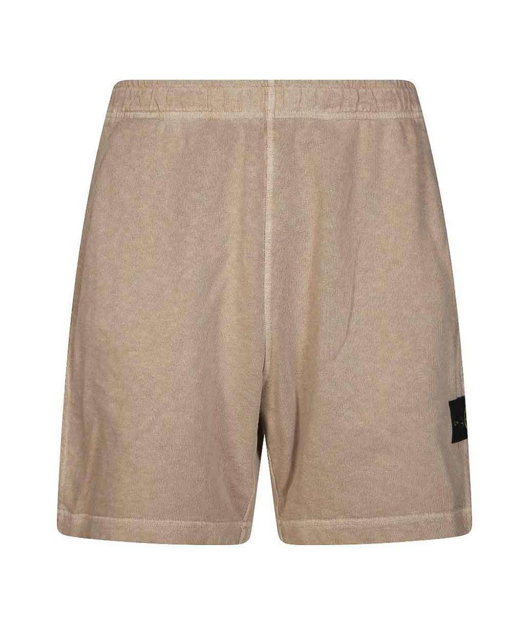 STONE ISLAND Бежевые хлопковые шорты, фото 1