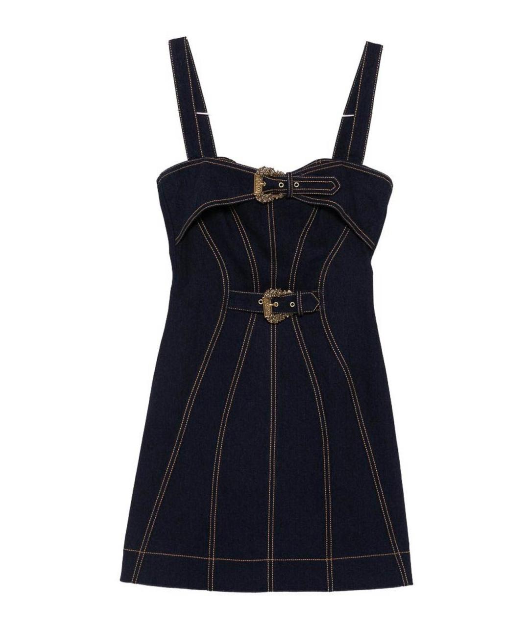 VERSACE JEANS COUTURE Синее хлопковое повседневное платье, фото 1
