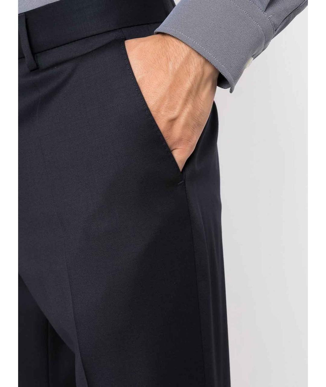 HUGO BOSS Синие шерстяные повседневные брюки, фото 3