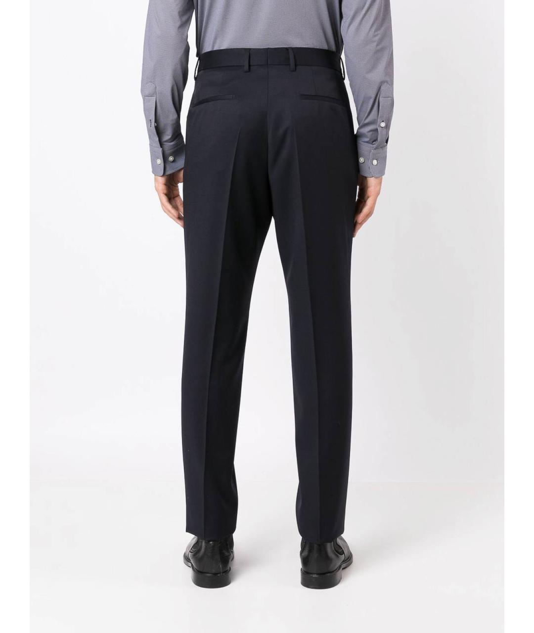 HUGO BOSS Синие шерстяные повседневные брюки, фото 5