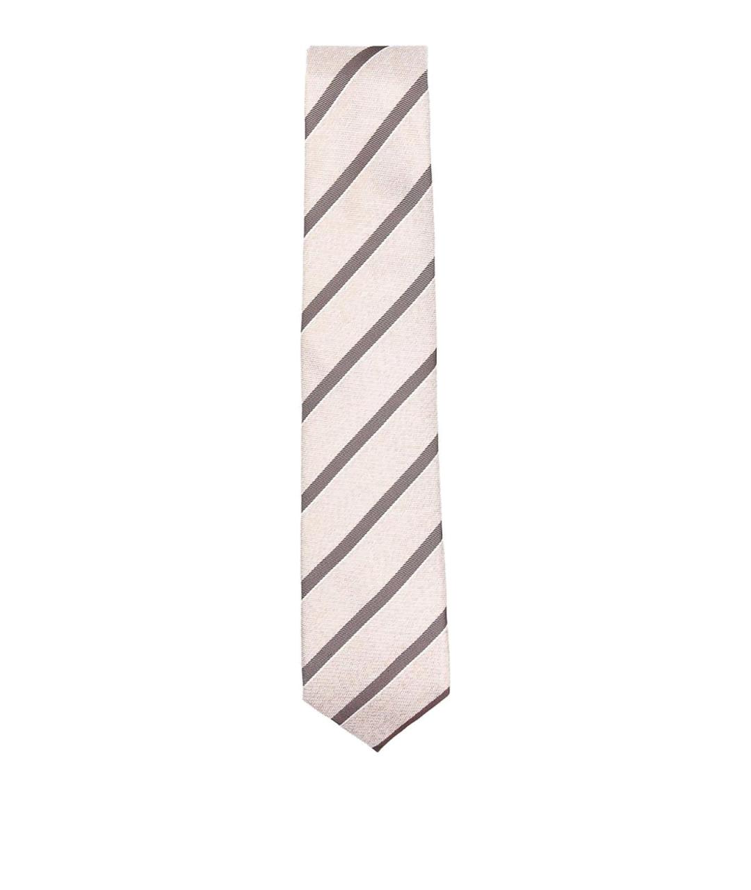CORNELIANI Бежевый шелковый галстук, фото 1
