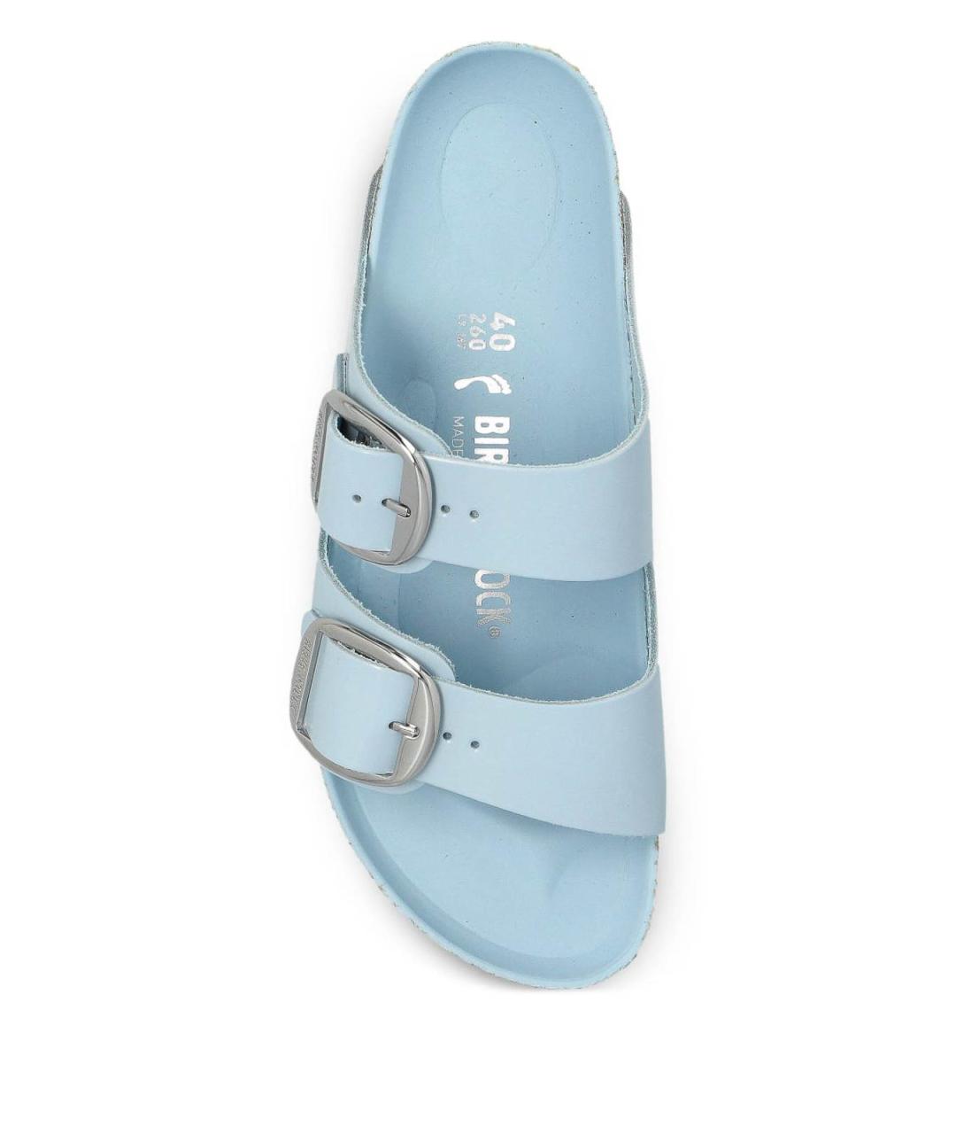 BIRKENSTOCK Голубые кожаные сандалии, фото 5