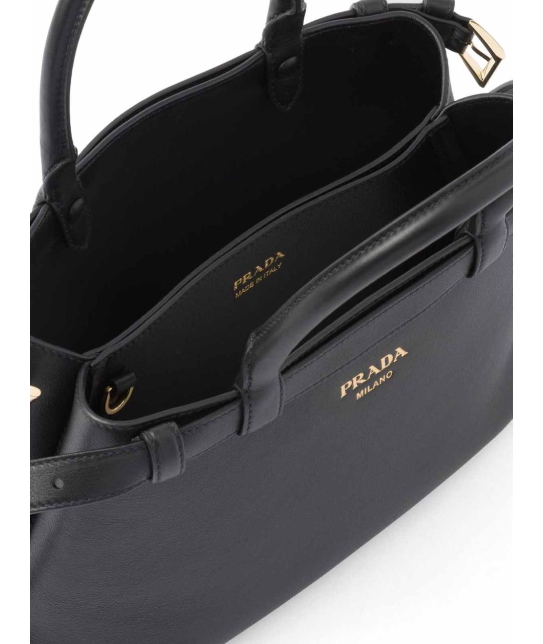 PRADA Черная кожаная сумка тоут, фото 2